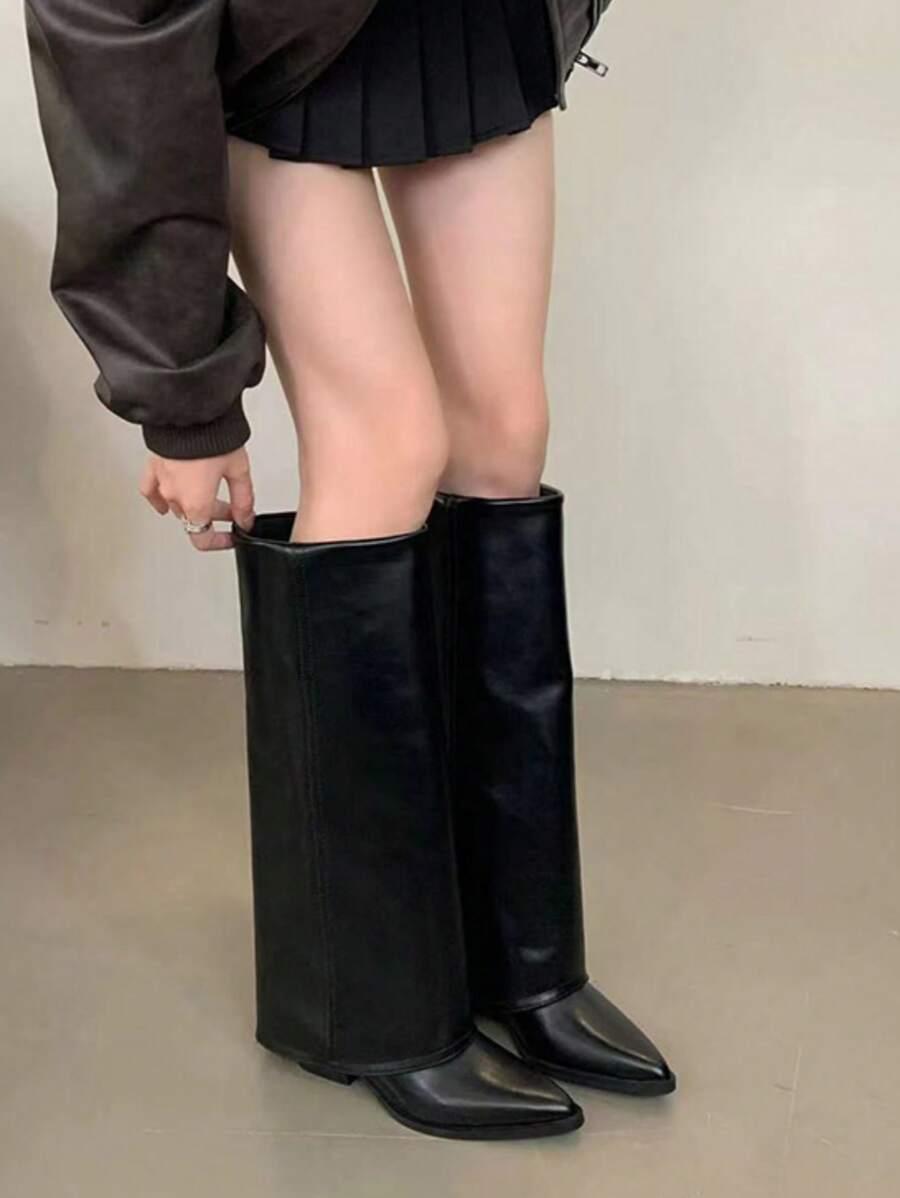 SHEIN CZARNE KOZAKI IMITACJA SKÓRY W01__39