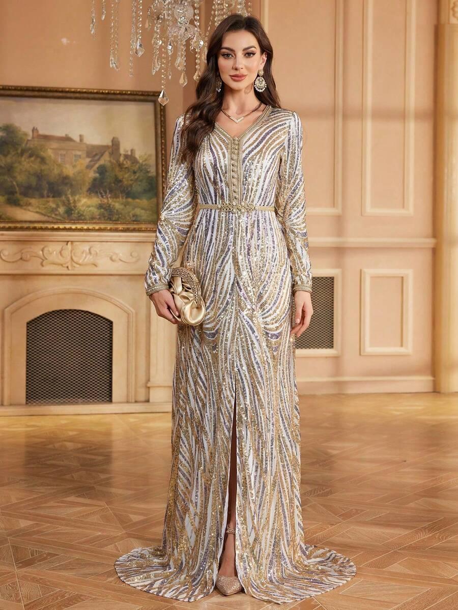 SHEIN MAXI SUKIENKA CEKINY S06__S