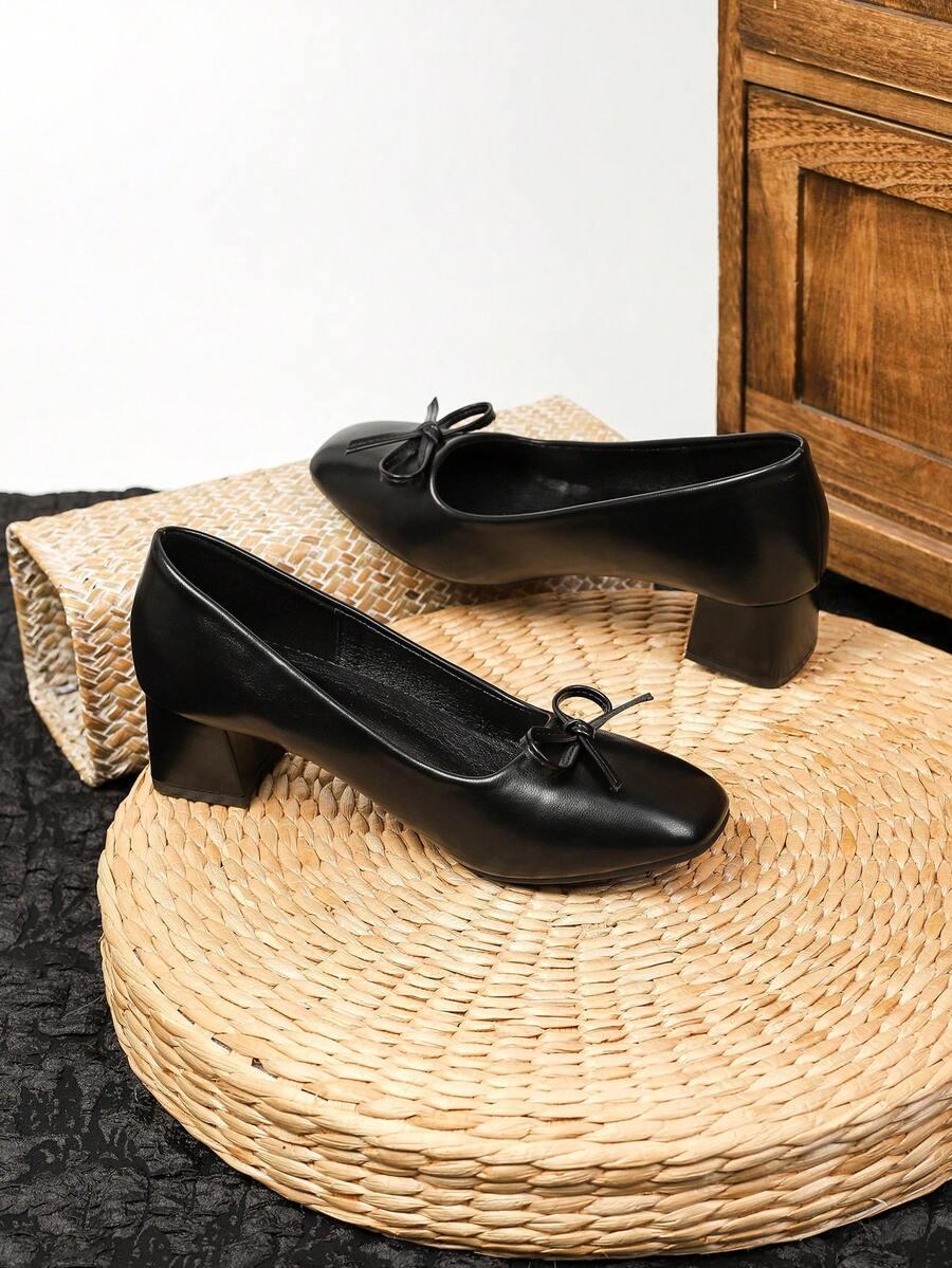 SHEIN CZARNE CZÓŁENKA KOKARDY S06__39,5