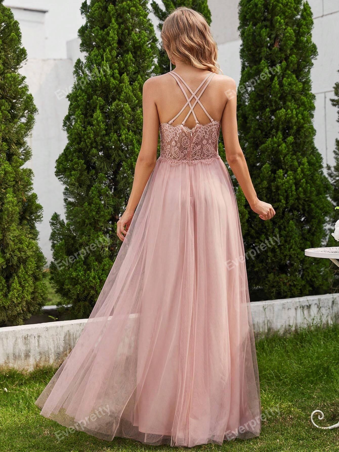 SHEIN RÓŻOWA MAXI SUKIENKA S06__XS