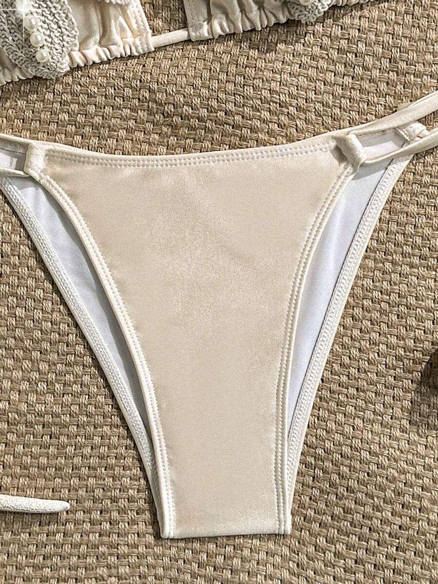 SHEIN DWUCZĘŚCIOWY STRÓJ KĄPIELOWY ZDOBIENIE S09__M