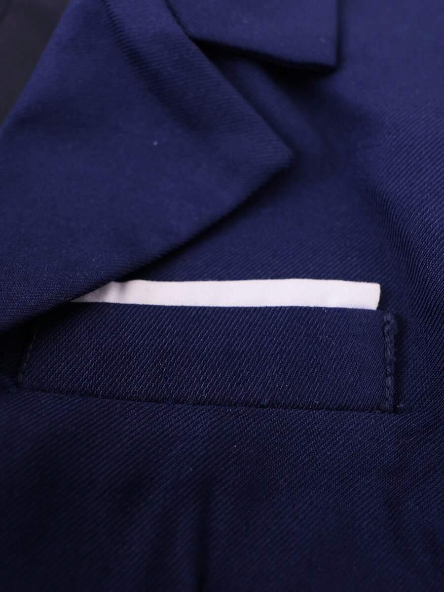 SHEIN GRANATOWY KOMPLET SPODNIE KAMIZELKA MARYNARKA S06__130