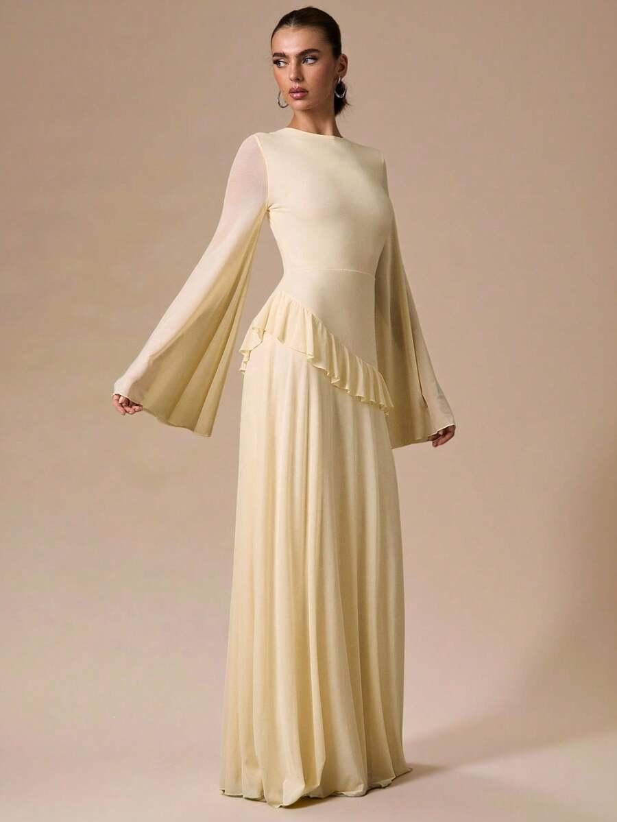 SHEIN ŻÓŁTA MAXI SUKIENKA S06__XS