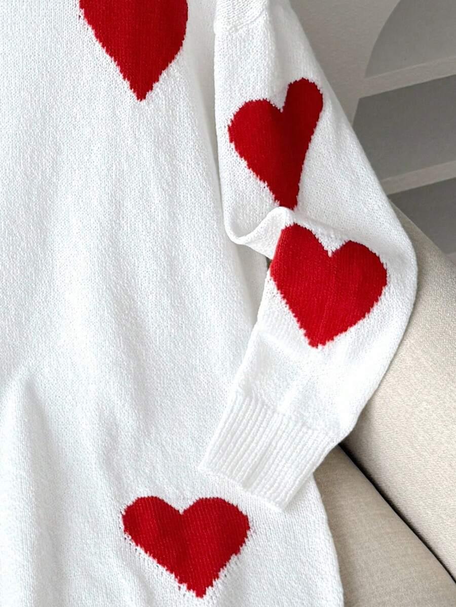 SHEIN BIAŁA SUKIENKA WZÓR SERCA S06__122/128