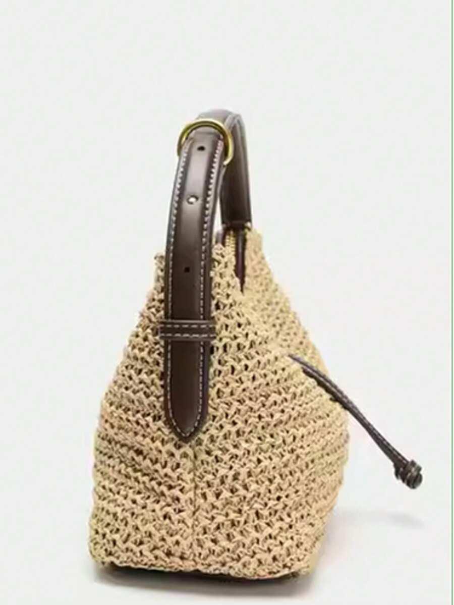 SHEIN SŁOMKOWA TOREBKA ZAMEK S07__16,5X22CM