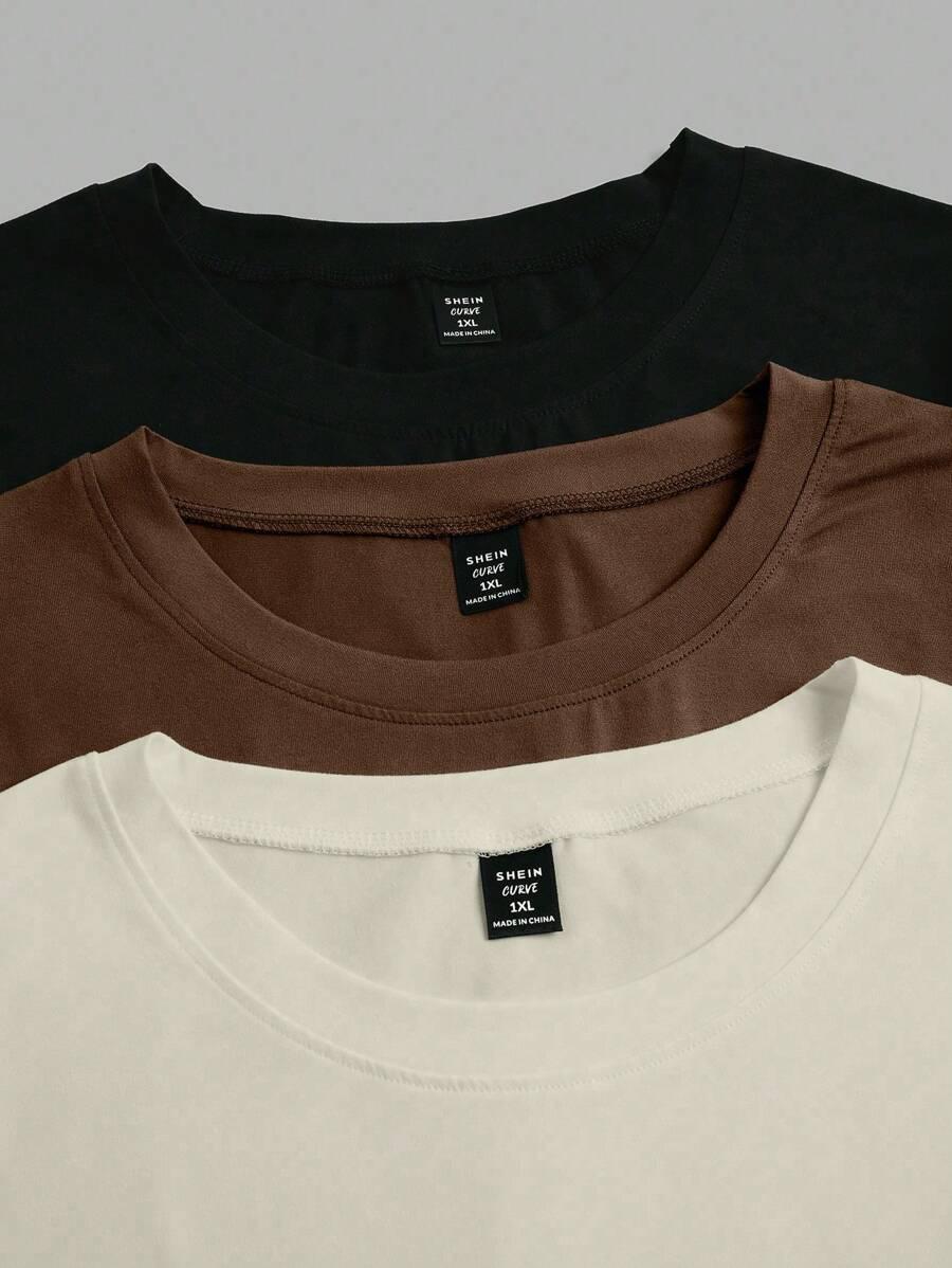 SHEIN BLUZKA Z KRÓTKIM RĘKAWEM 3-PACK S06__48