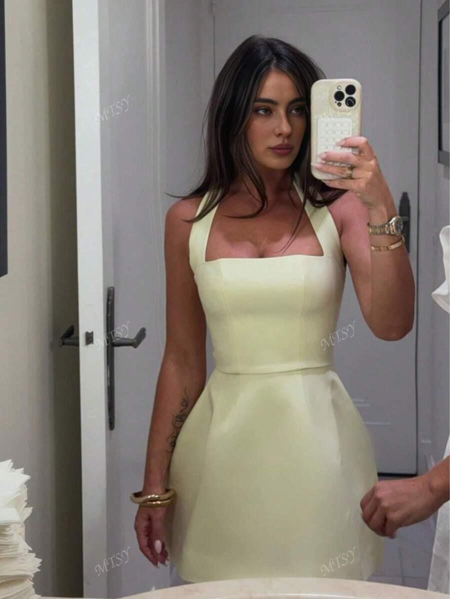SHEIN ŻÓŁTA MINI SUKIENKA S06__M