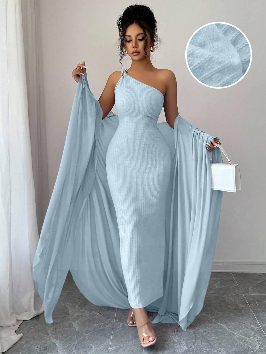 SHEIN NIEBIESKA MAXI SUKIENKA S06__XL