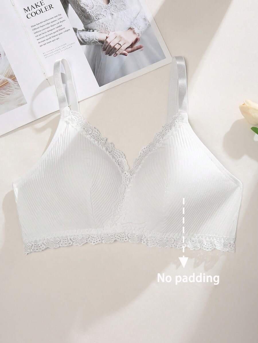 SHEIN BIAŁY BIUSTONOSZ KORONKA S06__50