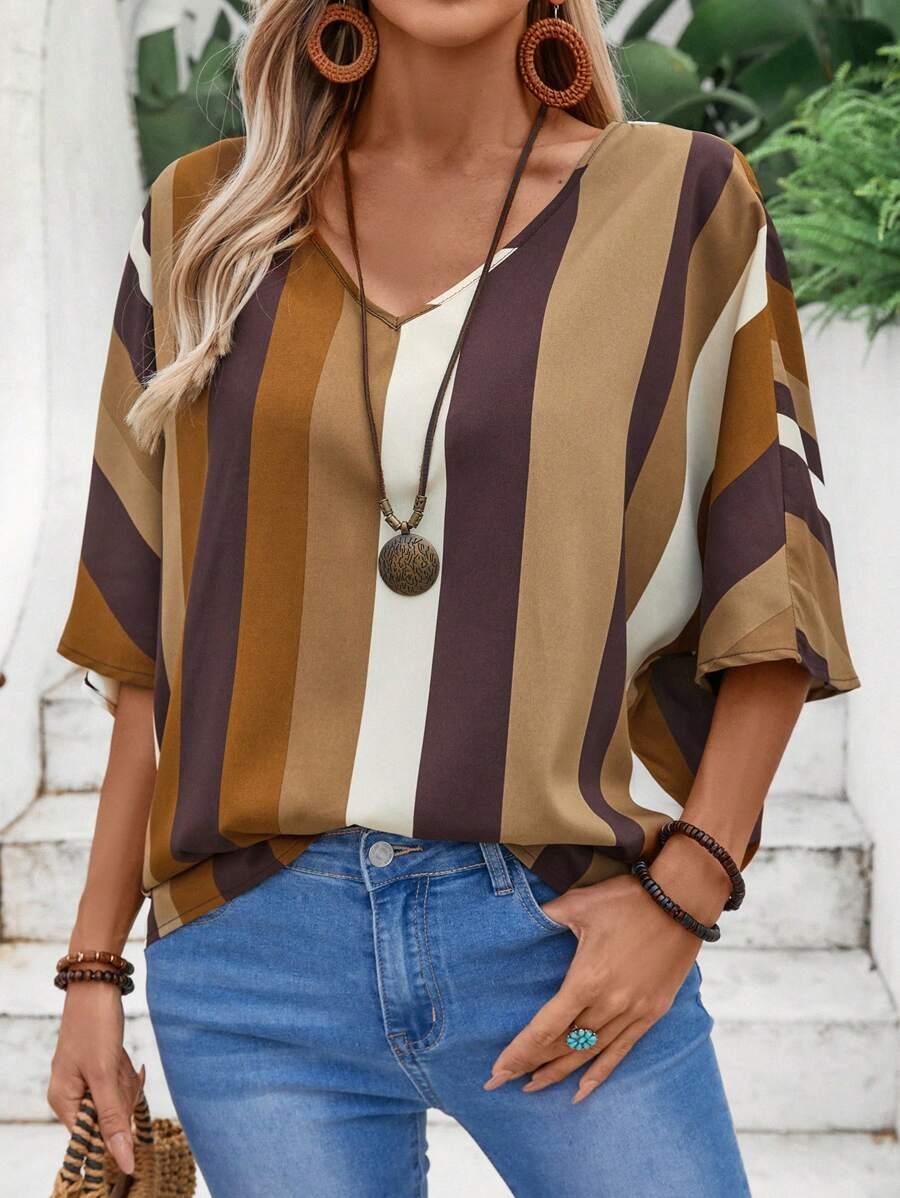 SHEIN BLUZKA V NECK S06__L