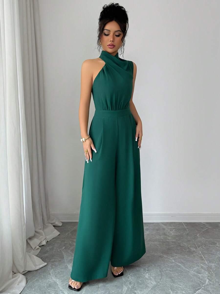 ELENZGA ZIELONY ELEGANCKI KOMBINEZON S06__L