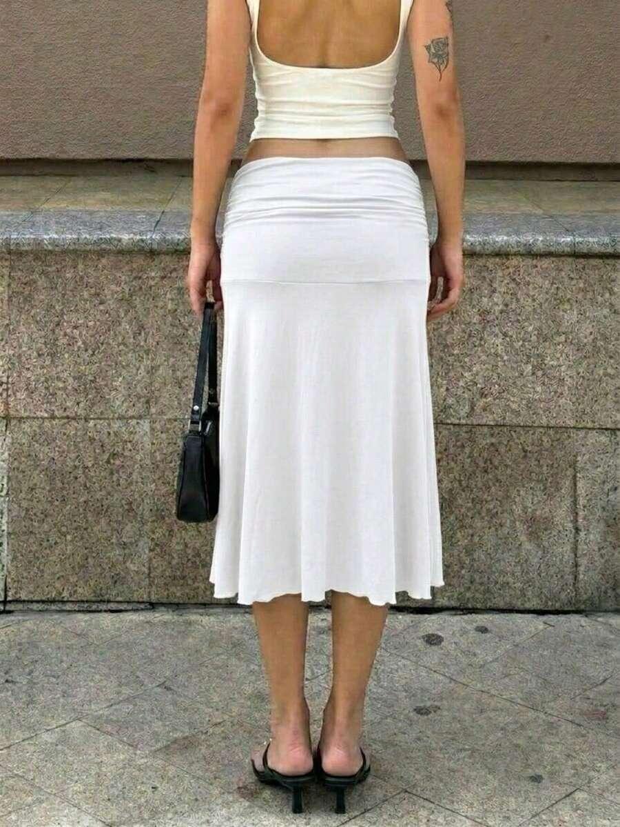 SHEIN BIAŁA SPÓDNICA MIDI S06__S