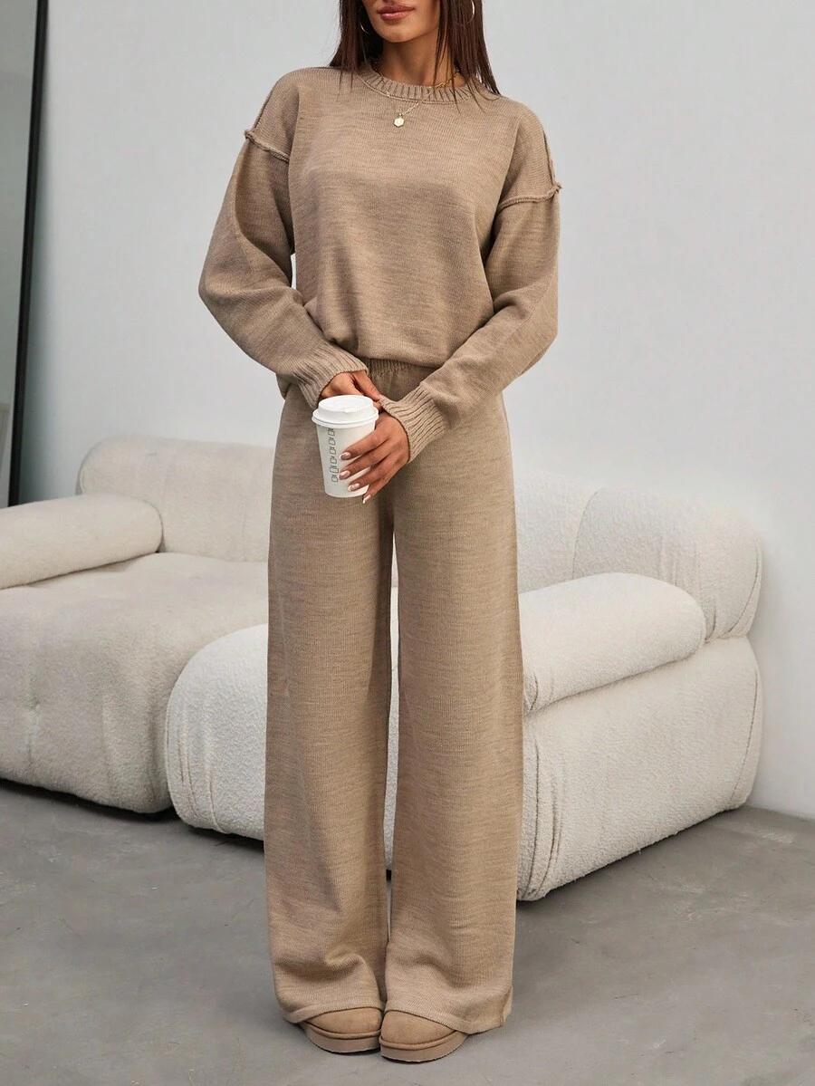 SHEIN DZIANINOWY KOMPLET SWETER SPODNIE S06__M