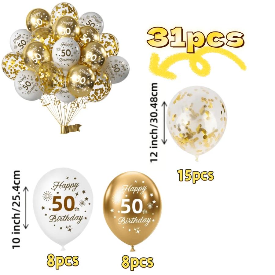 SHEIN ZESTAW BALONÓW NA 50-TE URODZINY 31SZTUK S07