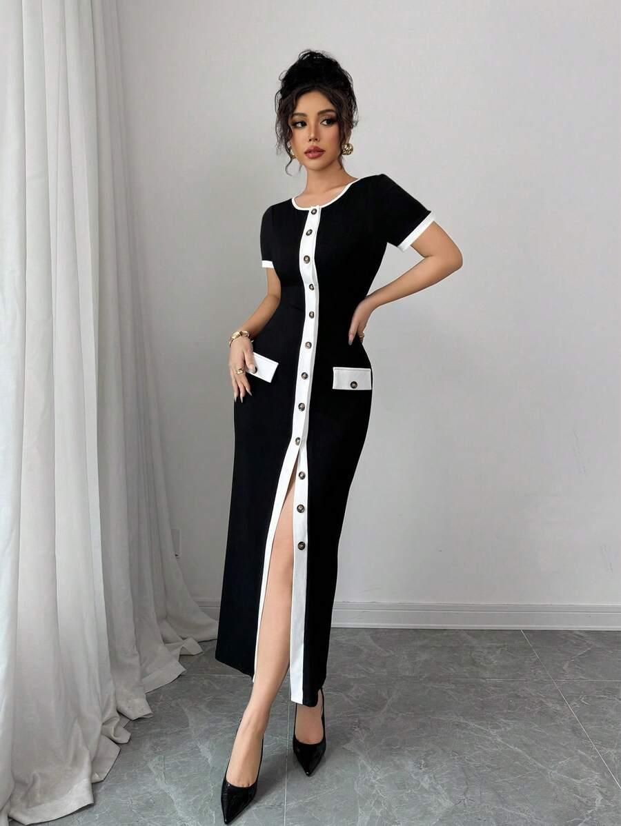 SHEIN SUKIENKA KRÓTKI RĘKAW S06__M