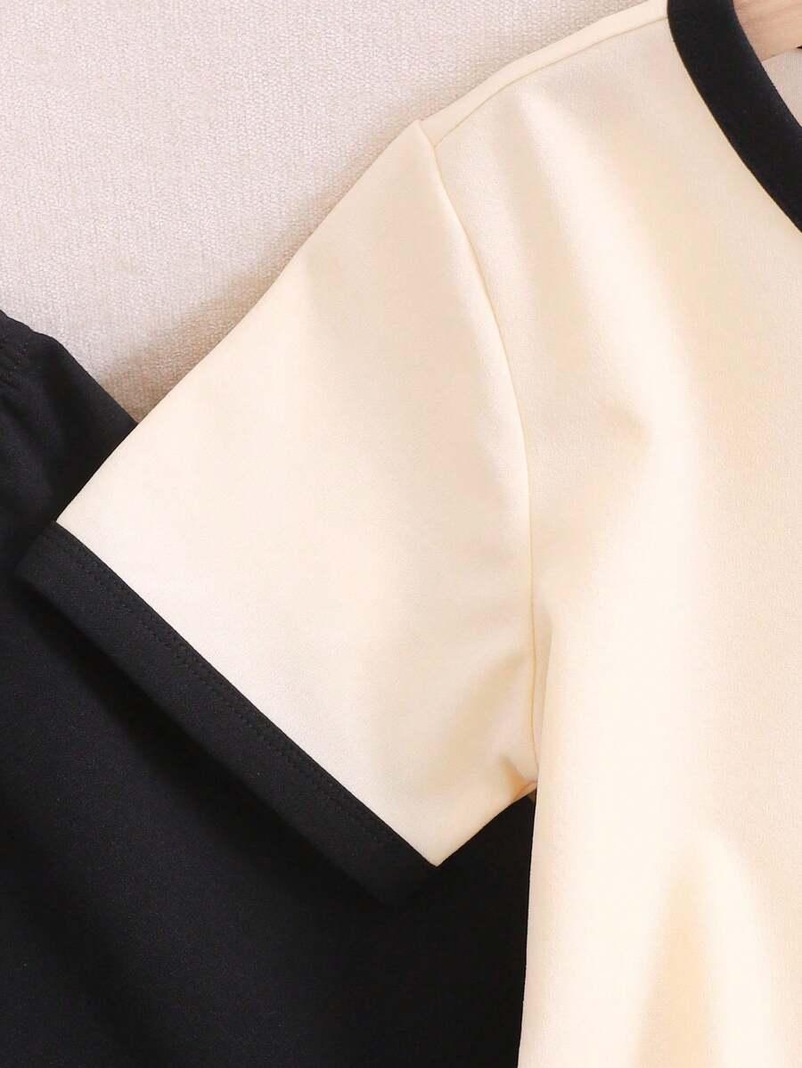 SHEIN BEZOWA BLUZKA KRÓTKI RĘKAW S06__146-152