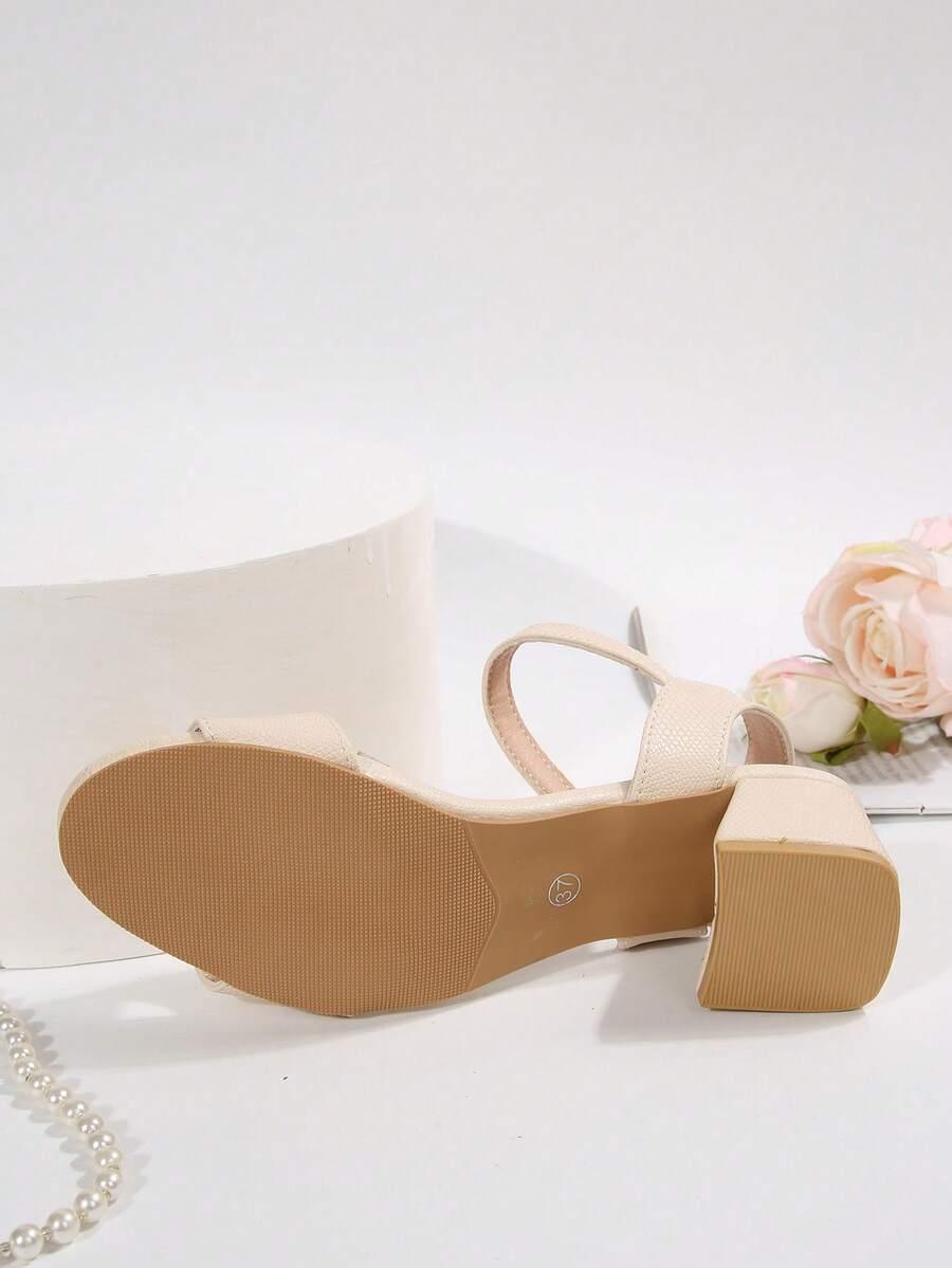 SHEIN BEŻOWE SANDAŁY NA OBCASIE PK01__38