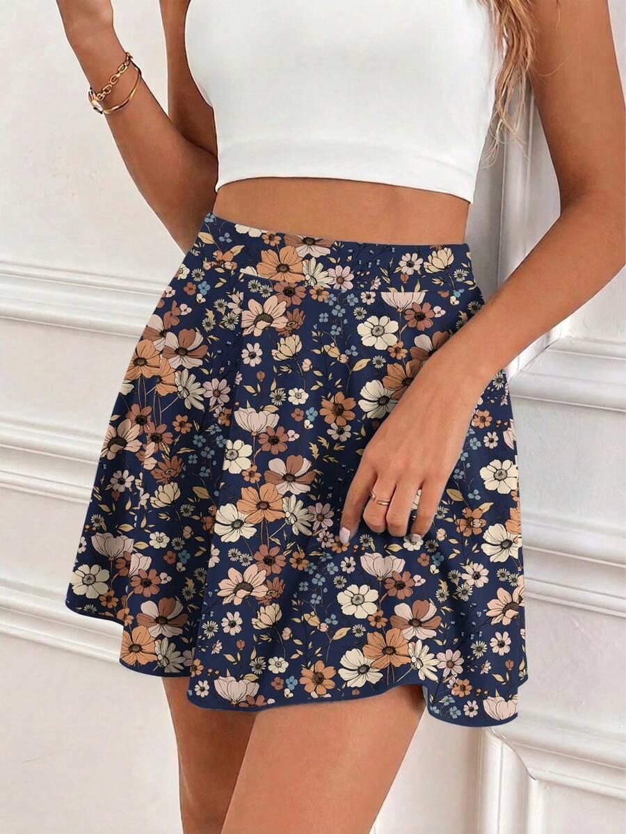 SHEIN SPÓDNICO-SPODENKI WZÓR KWIATY S06__M