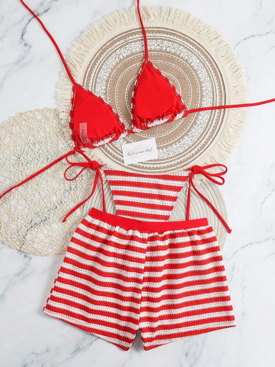 SHEIN TRZYCZĘŚCIOWY STRÓJ KĄPIELOWY S09__M