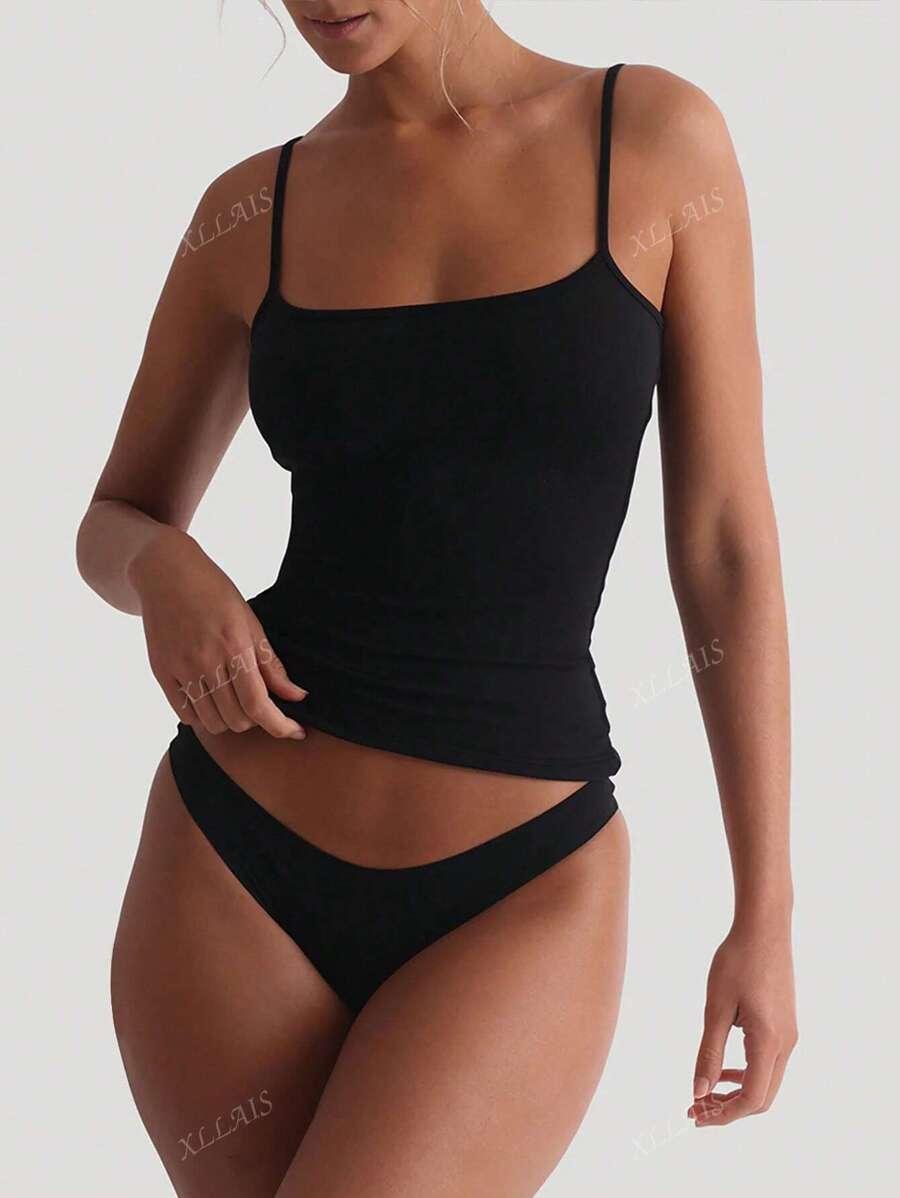 SHEIN CZARNY TOP NA RAMIĄCZKACH S06__XS