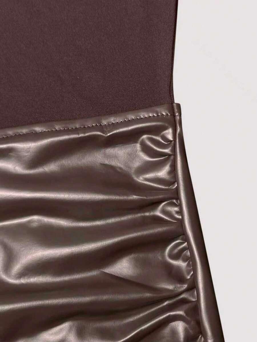 SHEIN BRĄZOWA MINI SUKIENKA S06__M