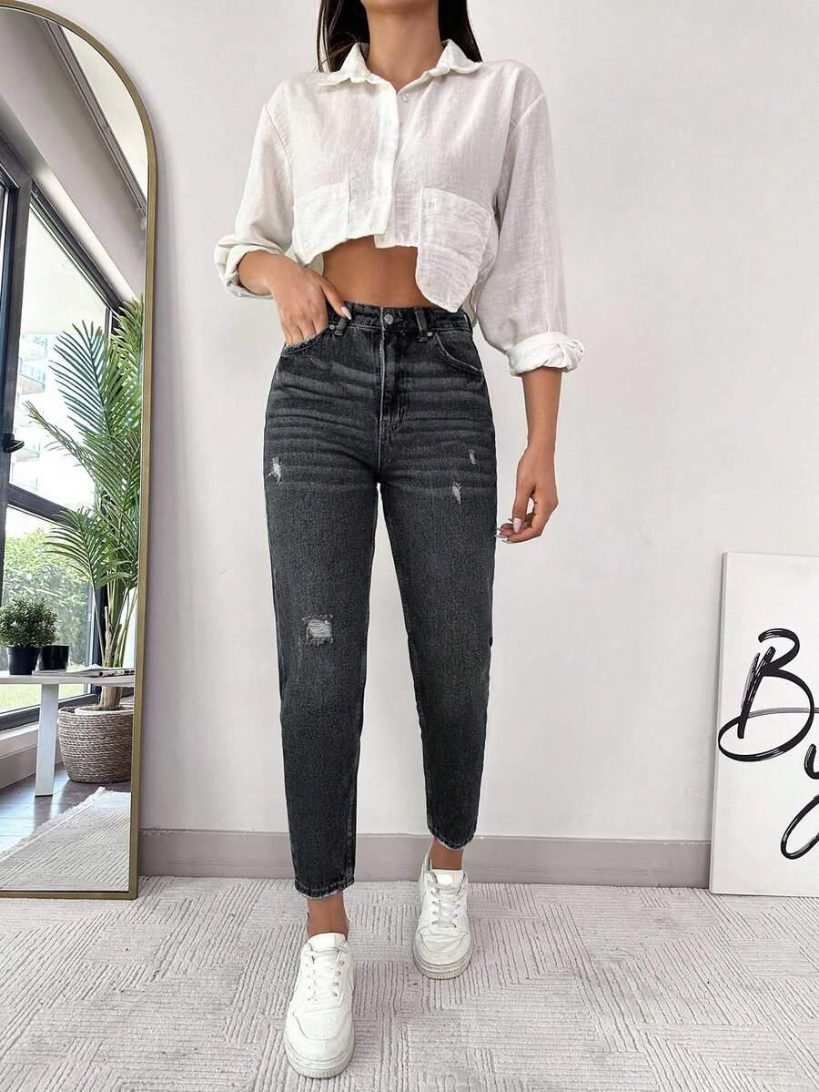 EURMUSE CZARNE SPODNIE JEANS S06__XL
