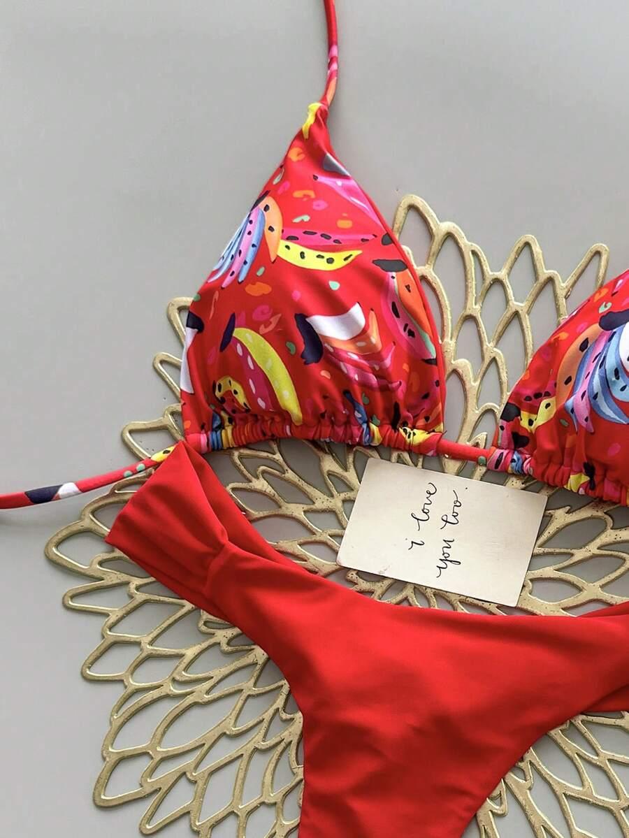 SHEIN CZERWONY DWUCZĘŚCIOWY STRÓJ KĄPIELOWY S09__S