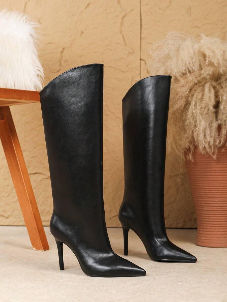 SHEIN CZARNE KOZAKI IMITACJA SKÓRY W01__40