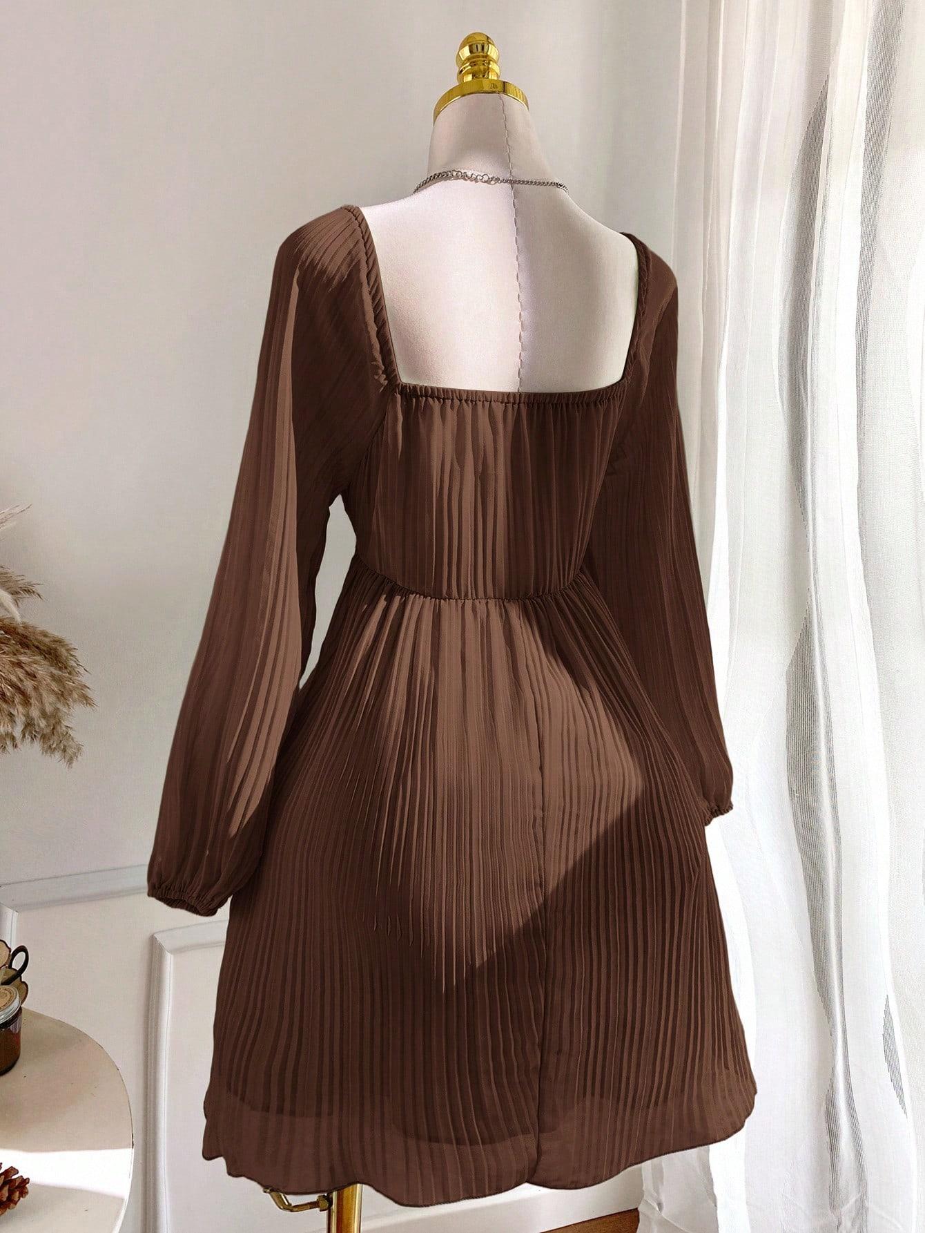 SHEIN BRĄZOWA MINI SUKIENKA S06__48