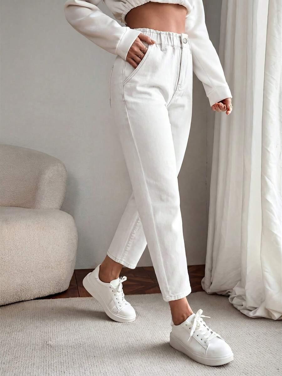 EMERY ROSE BIAŁE JEANSY KIESZENIE S09__XL