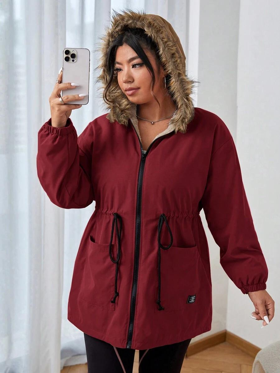 SHEIN CZERWONA KURTKA KAPTUR W01__XXL