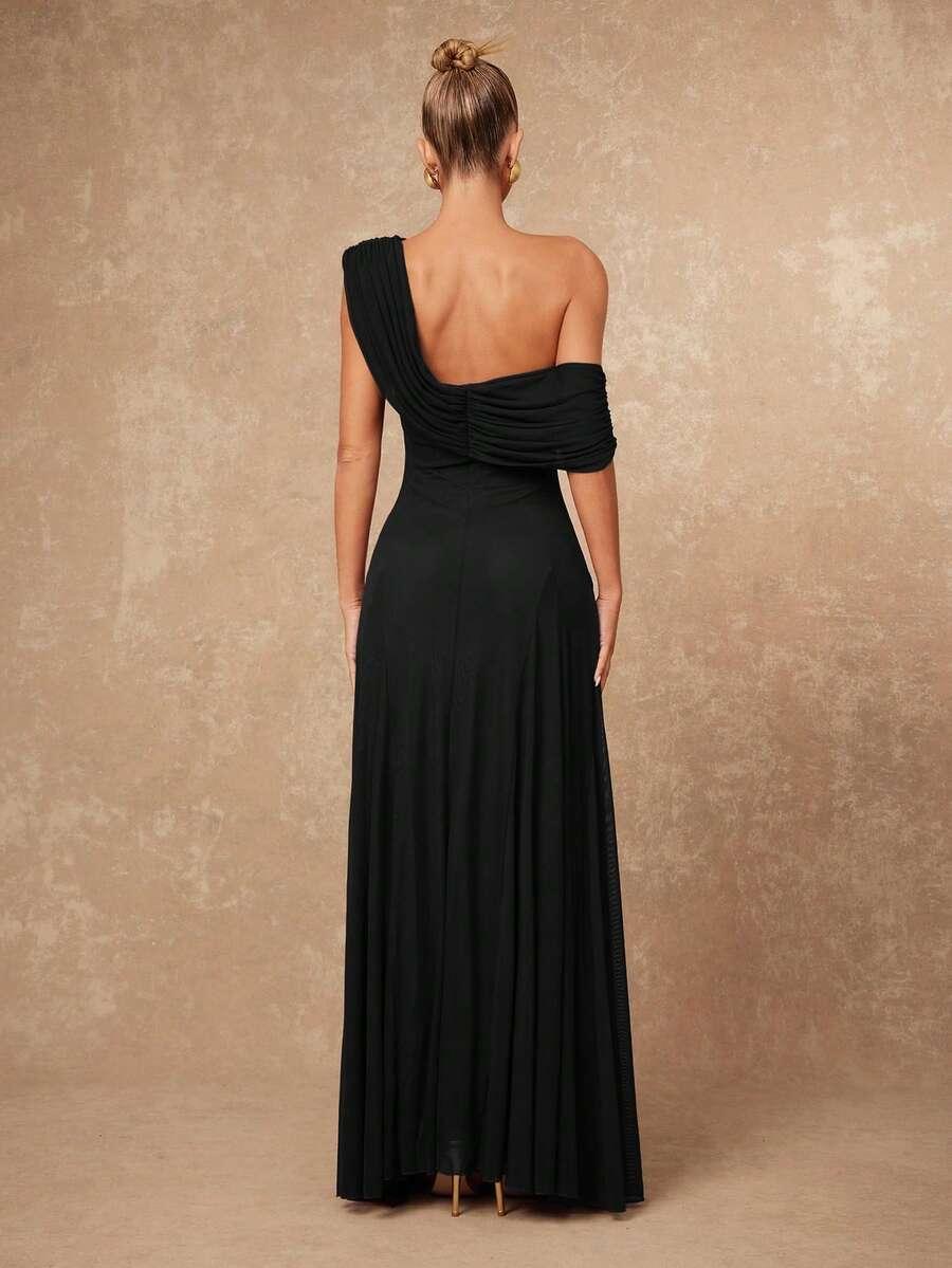 LUMALEX CZARNA MAXI SUKIENKA S06__S