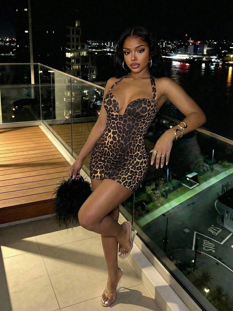 SHEIN MINI SUKIENKA ANIMAL PRINT S06__L