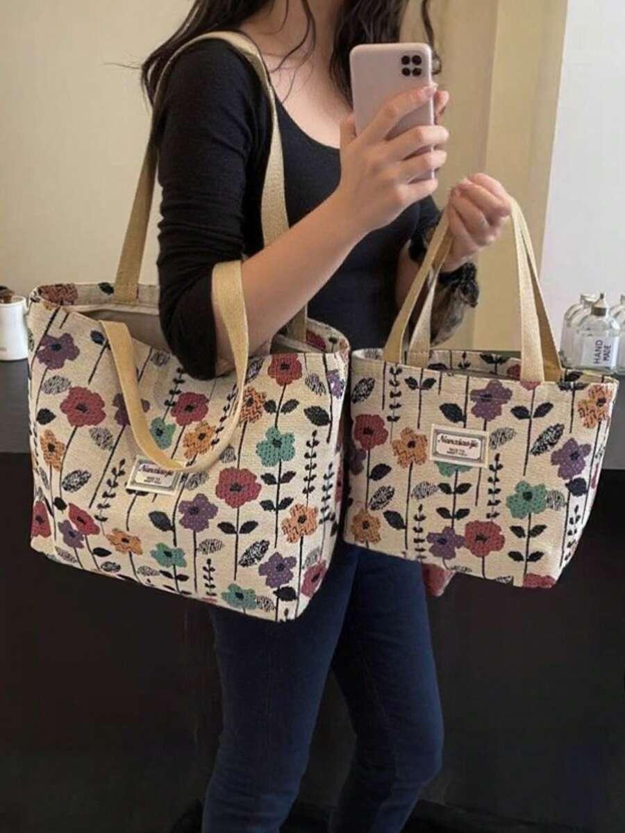 SHEIN TOREBKA PRINT KWIATY S07__38X30X7