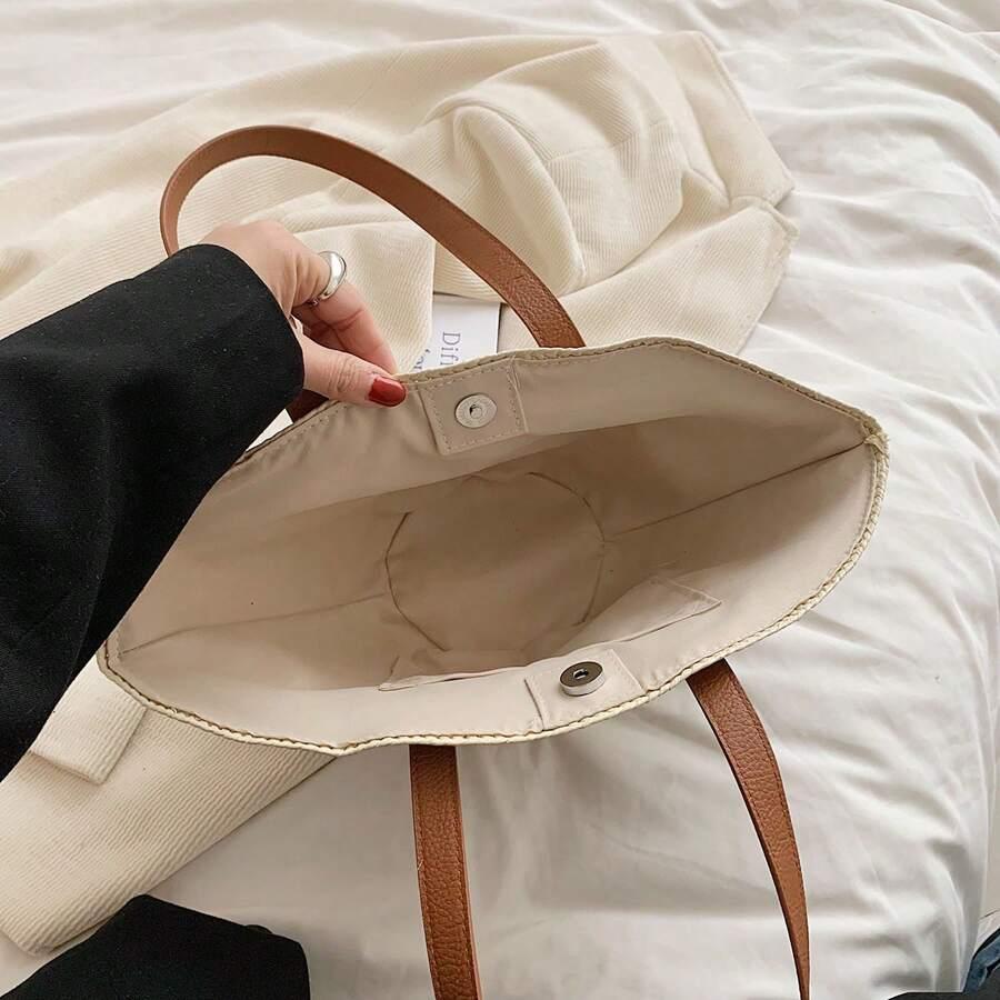 SHEIN BEŻOWA PLECIONA TOREBKA S07__41X18