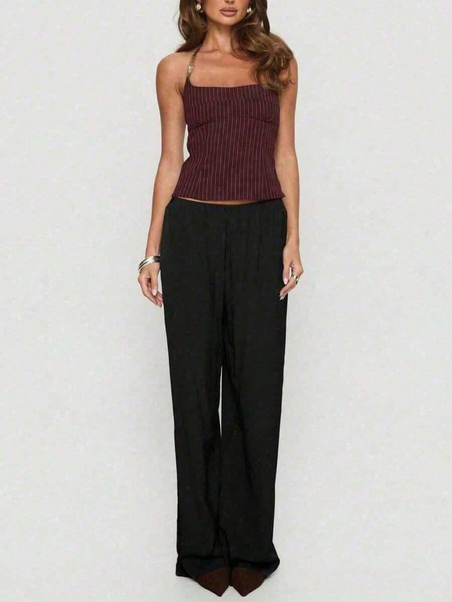 SHEIN BORDOWY TOP W PASKI S09__M