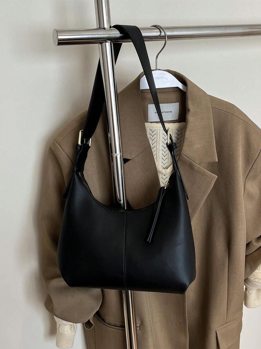 SHEIN CZARNA TOREBKA IMITACJA SKÓRY S07__7,5X26CM