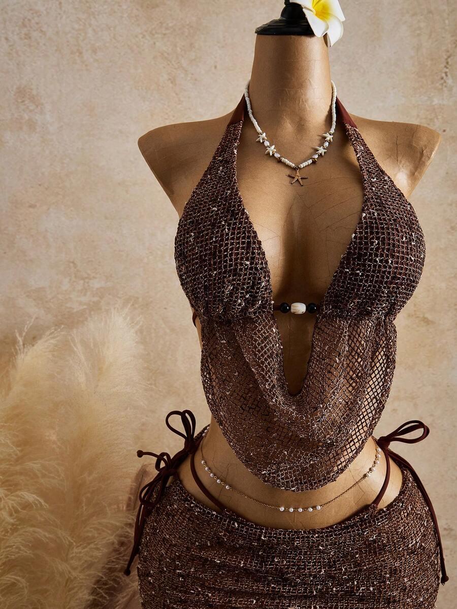 SHEIN DÓŁ OD BIKINI SPÓDNICA KOMPLET S09__M