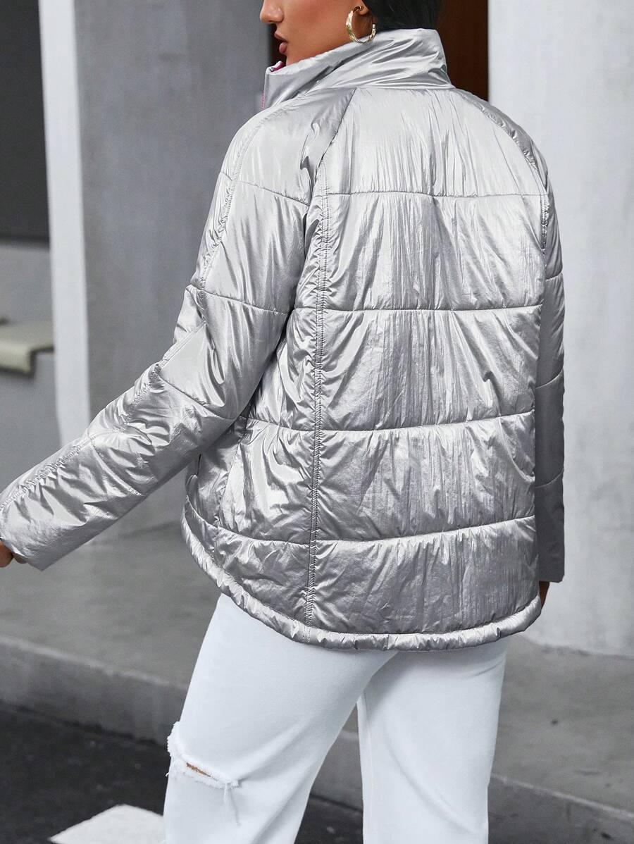 SHEIN SREBRNA PIKOWANA KURTKA W01__XL