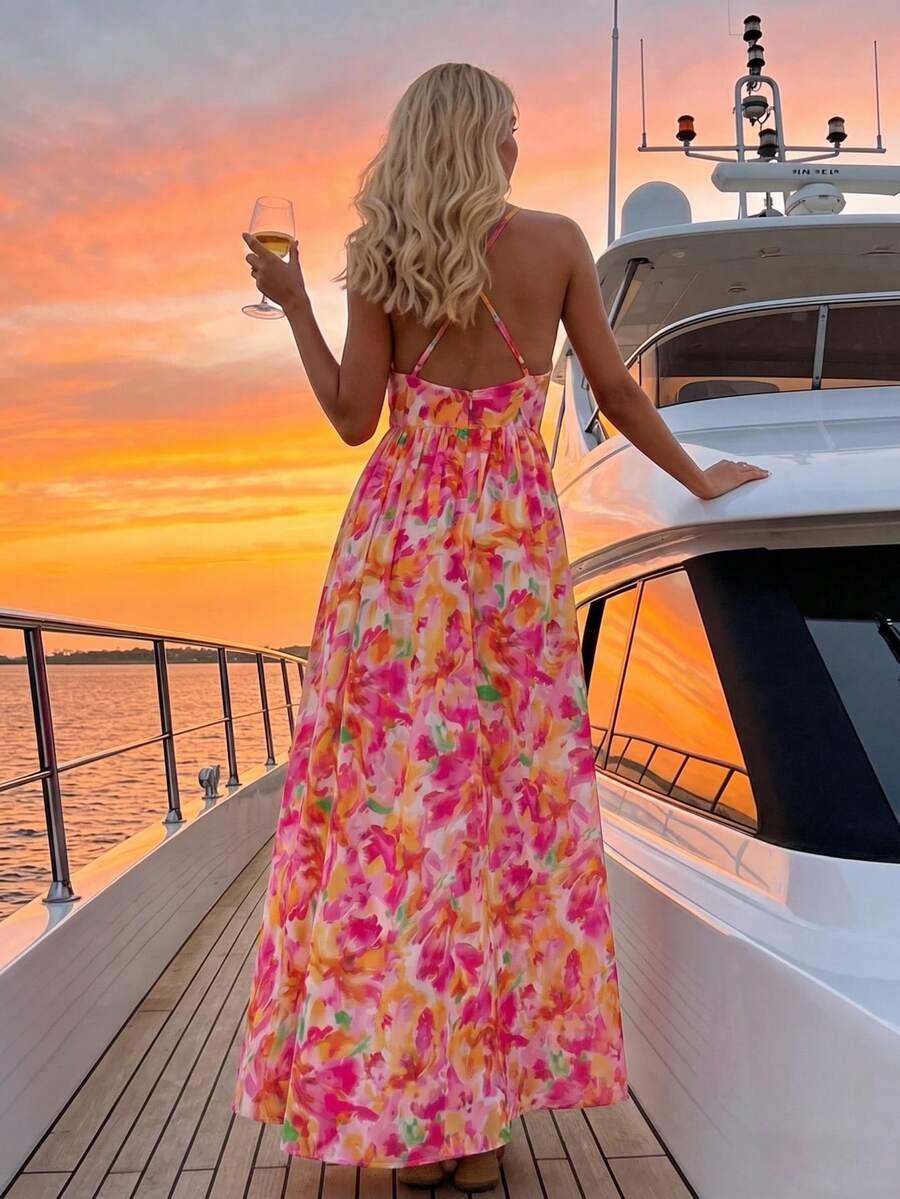 VIVID EDEN MAXI SUKIENKA WZÓR KWIATY S06__L