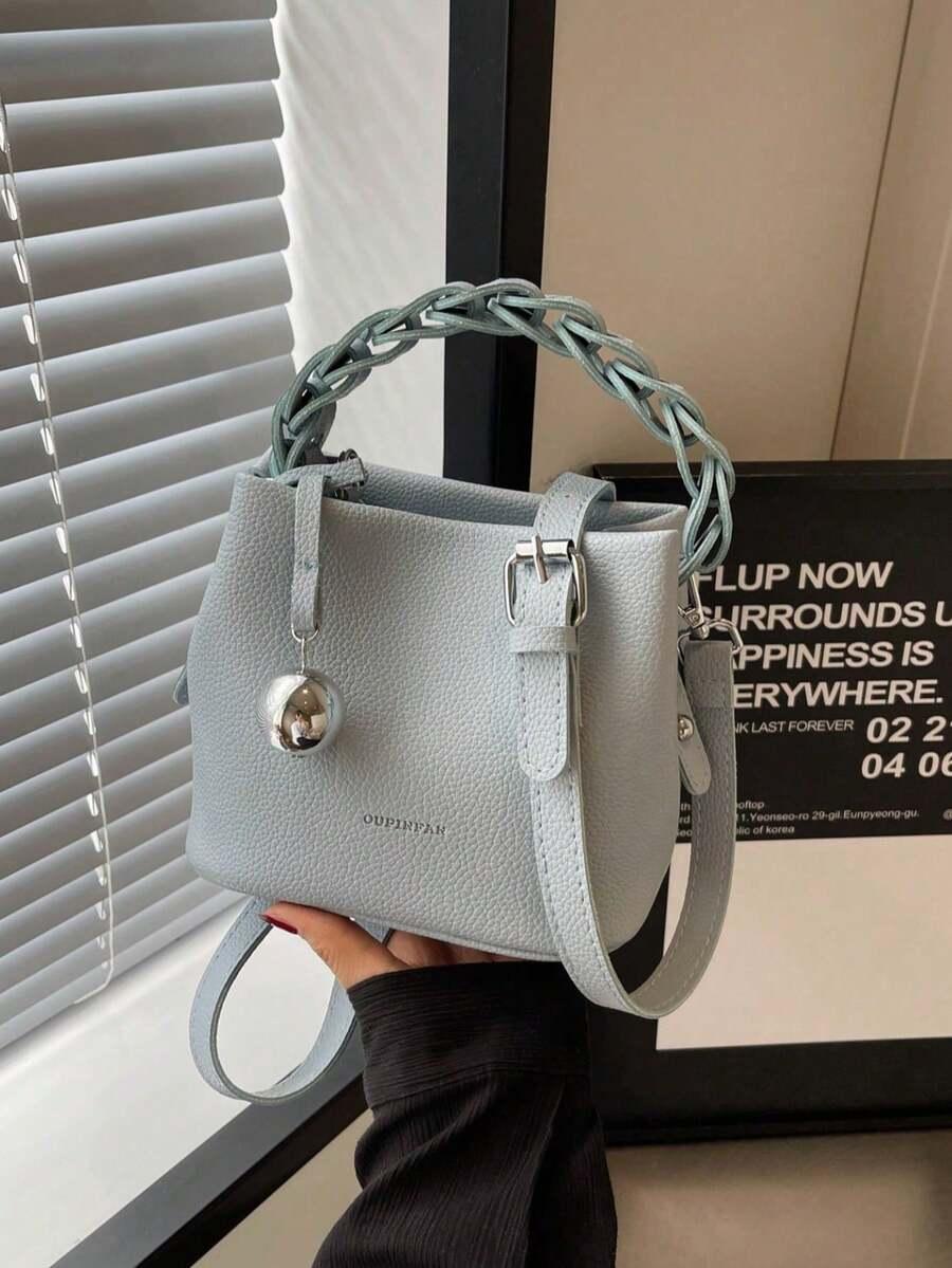 SHEIN NIEBIESKA TOREBKA IMITACJA SKÓRY S07__18X10X14