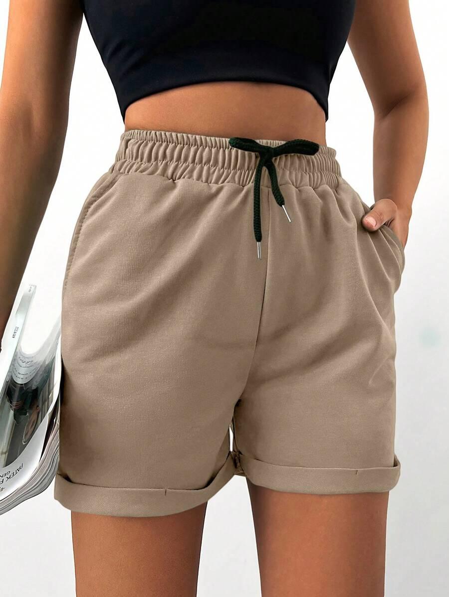 SHEIN BRĄZOWE SPODENKI KIESZENIE S06__S