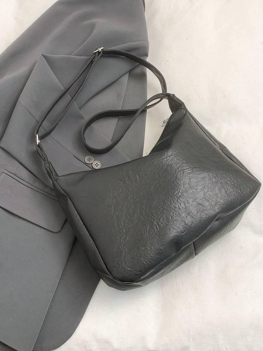 SHEIN CZARNA TOREBKA IMITACJA SKÓRY S07__32X24CM
