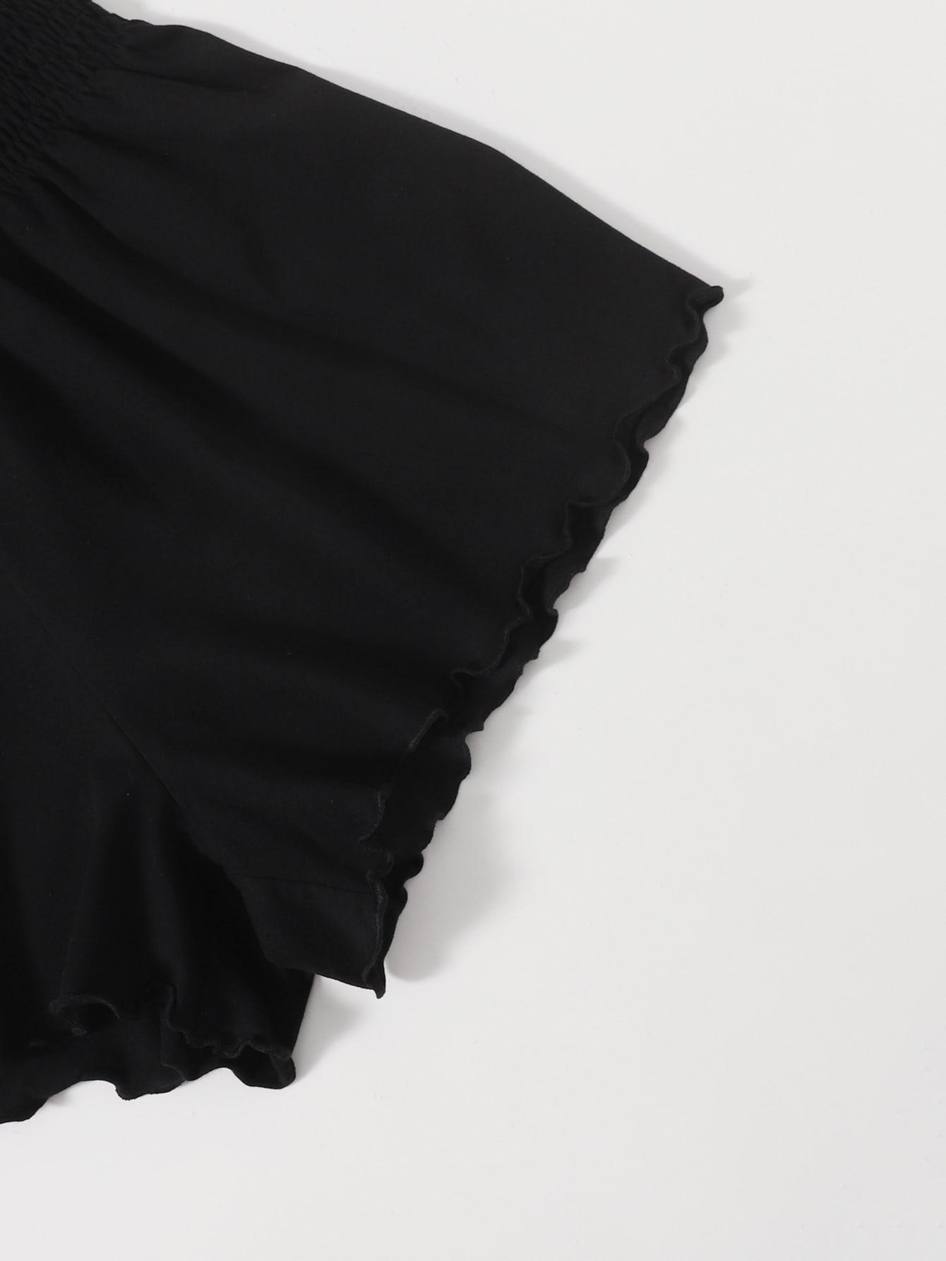 SHEIN CZARNE SPODENKI Z GUMKĄ W PASIE S06__XL