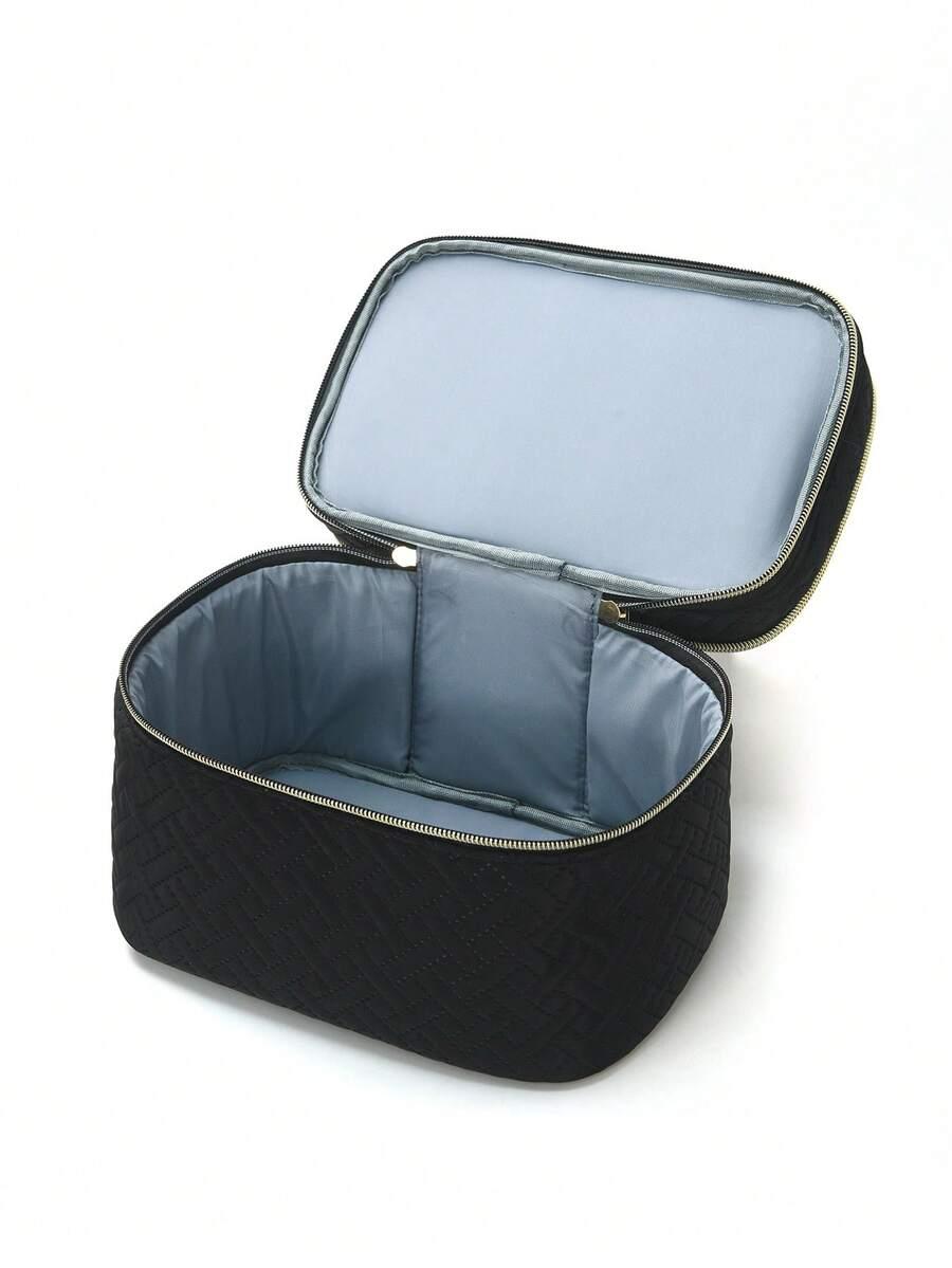 SHEIN CZARNA KOSMETYCZKA ZAMEK S07__17X15,5X23