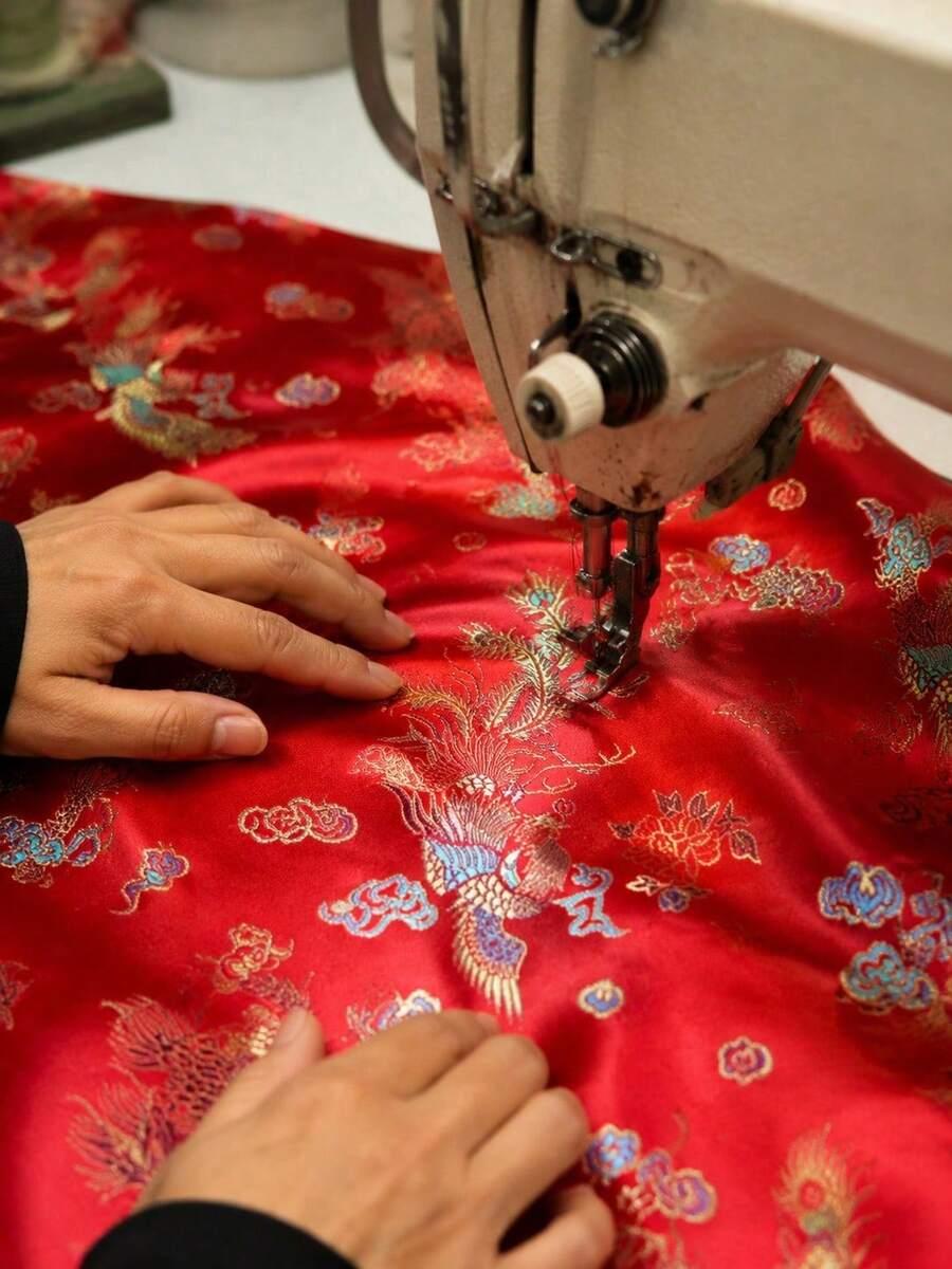 SHEIN CZERWONA TKANINA WZÓR S07__457X75