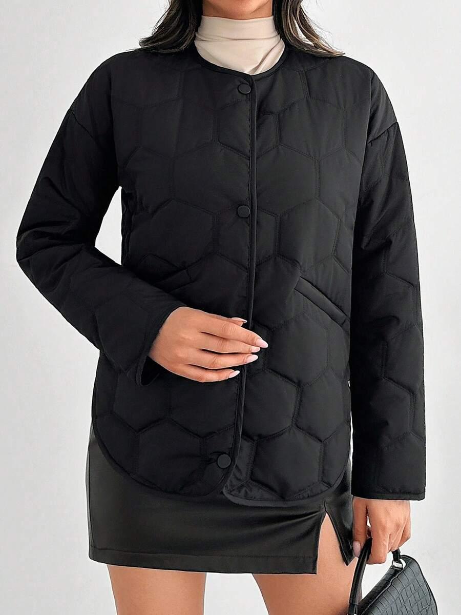SHEIN CZARNA PIKOWANA KURTKA S06__M
