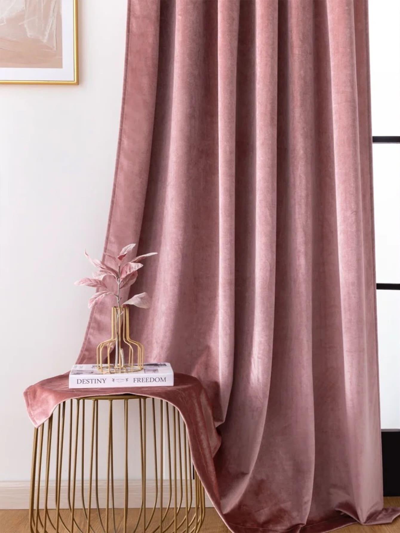 SHEIN RÓŻOWA GŁADKA ZASŁONA S07__100X135