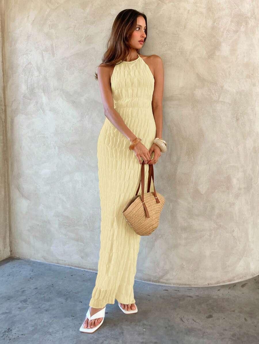 SHEIN ŻÓŁTA MAXI SUKIENKA S06__XS