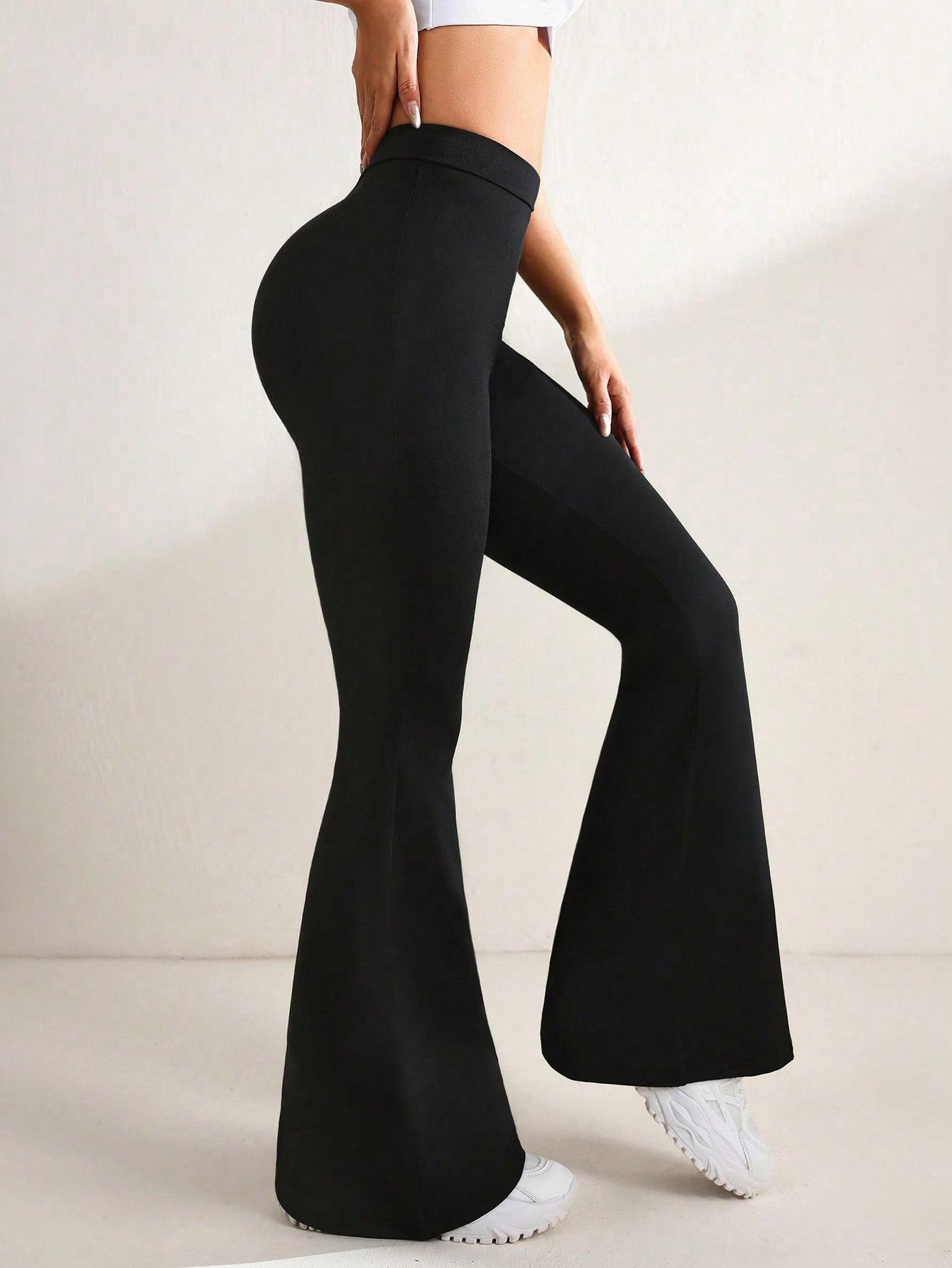 SHEIN CZARNE LEGGINSY DZWONY S06__S